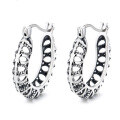 wholesale S925 Sterling Silver European and American Cross-Border Exaggerated Geometric Hollow Twist Creative Trendy Circle Earrings-0-4