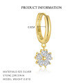 wholesale S925 Sterling Silver Petal Minimalist Zircon Earrings For Women, Fashionable And Versatile-0-7