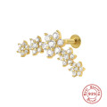 wholesale S925 Sterling Silver Three-Flower Opal Threaded Flat Head Ear Stud with Diamond Accents-0-7