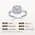 925 Silver Moissanite Octagonal Square Ring Wholesale-0-4