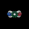 wholesale 925 Silver Gold-Plated Ring with High-Carbon Diamond Muzo Green Fruit Tapestry, Exquisite Banquet Travel Versatile Women's Ring-0-0