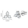 S925 Silver D Color Moissanite Four-Leaf Clover Stud Earrings-0-16