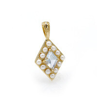 wholesale S925 Sterling Silver Plated with 14K Gold Japanese Light Luxury Sky Blue Topaz Necklace Pendant for Wholesale-Sky Blue Topaz Pendant 925 Silver