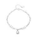 wholesale S925 Sterling Silver Interlocking Bamboo Knot Lily of the Valley Pearl Bracelet Fresh Sweet Elegant Gentle Feminine Jewelry-0-4