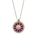 wholesale S925 Gold-Plated Silver Ancient Method Blossoming Wealth Pendant Adjustable Chinese Style Gold Necklace-0-4