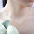 wholesale 925 Sterling Silver Topaz Flower Pendant Necklace, Summer New Fresh Style, Wholesale-0-2