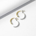 wholesale S925 Silver Metal Large Hoop Earrings for Women, European and American Style, Hong Kong Fashion Trendy Ear Jewelry, Cross-Border Supply-0-1