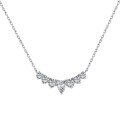wholesale S925 Sterling Silver Korean New Style Women's Necklace Small Pave Diamond Design Pendant with Colored Zirconia Drop Collarbone Chain Wholesale-0-8