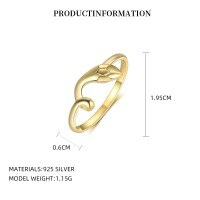 wholesale S925 Sterling Silver Tarot Card Heart Necklace Set, European-style Butterfly Ring, Cross-border Best-selling Earrings For Women-K2158_18K yellow plated_Medo 7# 925 silver