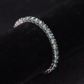 wholesale S925 Sterling Silver Light Luxury Green Gemstone Bracelet 3/4/5mm Tennis Chain with Lab-Grown Green Spinel for Women-0-3