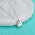 wholesale S925 Sterling Silver Moissanite Bunny Ear Necklace for Women, Ins Minimalist Style, Simple and Unique Design, High-End Sense Collarbone Chain-0-2