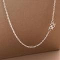 wholesale 990 Sterling Silver Fresh and Sweet Style Square Water Wave Chain Necklace, Simple and Delicate Single Layer Collarbone Chain D9897-0-0