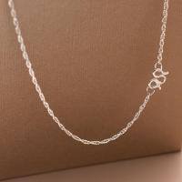 wholesale 990 Sterling Silver Fresh and Sweet Style Square Water Wave Chain Necklace, Simple and Delicate Single Layer Collarbone Chain D9897-Pure Silver 990 Necklace Pure Silver