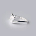 wholesale S925 Silver Lovely Frosted Cat Open Ring Sweet Animal Index Finger Ring Trendy J0785-0-1
