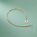 wholesale S925 Silver Floral Ankle Bracelet for Women with Hollow Small Flower Design S4521-0-4