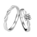 wholesale 999 Silver Shining Galaxy Moissanite Couple Rings Simple and Stylish Elegant Matching Bands for Men and Women Trendy Jewelry-0-4