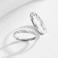 wholesale S925 Sterling Silver Love Loop Couple Rings, Korean Style Internet-Famous Minimalist Band Matching Rings for Girlfriend on 520 Valentine's Day-0-3