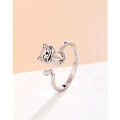 wholesale S925 Sterling Silver Cross-Border New Style Cat Ring for Women, Cartoon Kitten Adjustable Open Ring, SheIn Temu Dropshipping-0-2