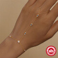 wholesale S925 Sterling Silver Diamond-Accented Women's Ring Chain Love Evil Eye Bracelet for Layered Stacking-0-2