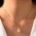 wholesale S925 Silver Three-Loop Teardrop Pendant Necklace with Prominent Main Stone, Hot-Selling Collarbone Chain for Independent Websites-0-3