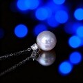 S925 Silver Moissanite Freshwater Single Pearl Pendant Necklace-0-1