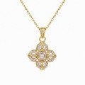 wholesale S925 Gold-Plated Adjustable Hollow Vajra Pendant Necklace for Wealth Attraction, Luxury Autumn/Winter Collection by Seiko-0-4