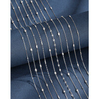 wholesale 925 Sterling Silver Beaded Spacer Necklace for Women, Summer Silver Chain with Pendant, High-End Versatile Snowflake Collarbone Chain-30 car side package 1.8 meson beads 40 cm 925 silver