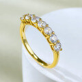 wholesale S925 silver plated 7-stone diamond ring, fashionable and delicate versatile style, hot seller on AliExpress-0-0