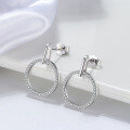 wholesale S925 Sterling Silver Diamond-Studded Hollow Round Earrings Factory Direct Wholesale-0-2
