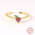 wholesale S925 Sterling Silver Miniature Diamond Fruit Ring, a trendy and creative INS-style ring, popular in Europe and America-0-10