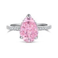 wholesale S925 Sterling Silver Cross-Border European and American Women's Ring with High-End 8A Zircon Inlay, Ice Flower Cut Craft, Luxurious Closed Band-White gold pink zircon DY120845-SW-BF>8