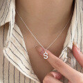 wholesale 925 Sterling Silver Pendant Necklace with English Letters, Women's Korean Summer Minimalist Design Luxury DIY Accessory-0-1