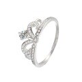 wholesale S925 Sterling Silver Moissanite Crown Ring for Women, Simple and Fashionable Petite Style, Exquisite Light Luxury Trendy Personality Closed Design-0-4