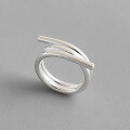 wholesale S990 Sterling Silver Korean Version YH210 Minimalist Multi-Layer Twisted Cross Ring, Niche and Individualistic-0-2