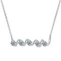 Sterling Silver Moissanite Spiral Pendant Necklace, Light Luxury Minimalist Cross-border Wholesale-0-3