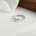 wholesale S925 Sterling Silver Bow Ring for Women, Adjustable Opening, Sweet and Elegant, Versatile and Fresh Style-0-1