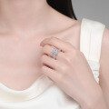 S925 Sterling Silver Moissanite Square Ring for Women-0-2