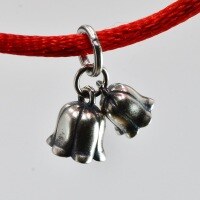 wholesale 925 Sterling Silver Lily of the Valley Blooming Pendant, Fresh and Sweet Minimalist Vintage Chinese-style Handcrafted Beaded String Accessory-Lily of the Valley Pendant Single piece without string