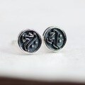 wholesale 925 Sterling Silver Eight Great Guardian Deities Zodiac Birth Buddha Ear Studs for Women, Retro National Trend Sanskrit Earrings for Men New Style-0-3