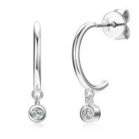S925 Sterling Silver D-color Moissanite Bow Earrings-Model M [Clearance Sale - Free Shipping] 925 Sterling Silver