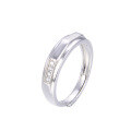 wholesale S925 Silver Diamond-Encrusted Women's Ring Korean Dongdaemun Minimalist Sweet Geometric Open Adjustable Wholesale-0-4