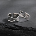 wholesale S925 Sterling Silver Smooth Wide Rope Knot Ring Women Minimalist Style Small Personality Ins-0-0