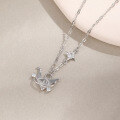 wholesale S925 Sterling Silver Origami Crane Necklace for Women, Elegant and Versatile Collarbone Chain, Minimalist Luxury Design Fashion Pendant-0-3