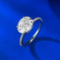 wholesale S925 Sterling Silver Simulated Diamond Oval 8*10mm Radiant Cut 3 Carat Ring-0-2