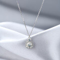 wholesale 925 Sterling Silver 2-Carat Moissanite Necklace for Women, Small and Exquisite Luxury Pendant Collarbone Chain, Mother's Day Gift for Mom-0-7