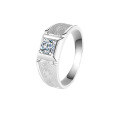 wholesale 925 Sterling Silver Men's Moissanite Ring, Niche Style, Unisex Couple Band, Trendy and Masculine, Frosted Finish, 50-Point Diamond-0-4