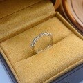 wholesale S925 Sterling Silver Korean Style Fashion Minimalist Leaf Diamond Open Adjustable Women's Ring, Niche Unique Design-0-3
