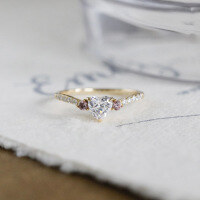 wholesale [Pure Silver] Dunli Jewelry Sweet Japanese-style Heart High-Carbon Diamond Ring and Necklace Set, Spring New Arrival for Versatile Accessories-Love Ring 5#&gt;925 Silver