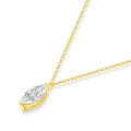 wholesale Au750 Gold 18K Cultured Diamond Necklace 046ct Marquise Single Diamond Pendant K Gold Chain-0-4
