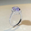 wholesale S925 Sterling Silver Pear-Shaped Ring Lavender Purple High Carbon Diamond Gemstone Engagement Ring-0-3